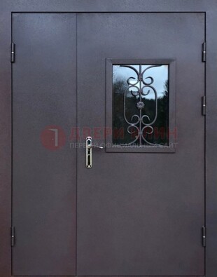 Тамбурная дверь Порошок со стеклом и ковкой ДТМ-48